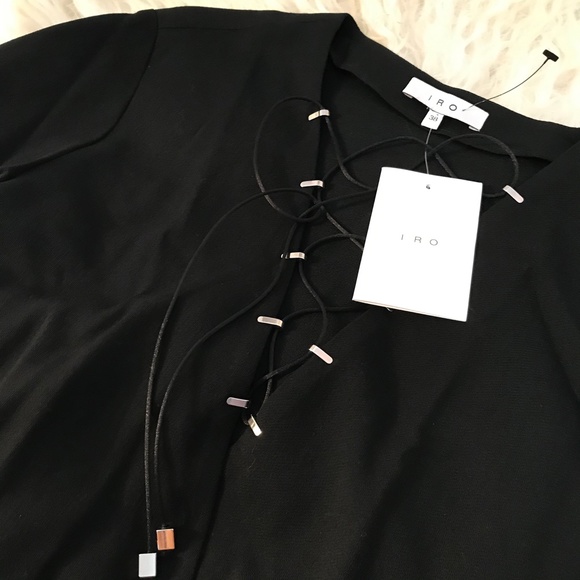 IRO Front Lace-Up Virgin Wool Blend Dress - Picture 9 of 11